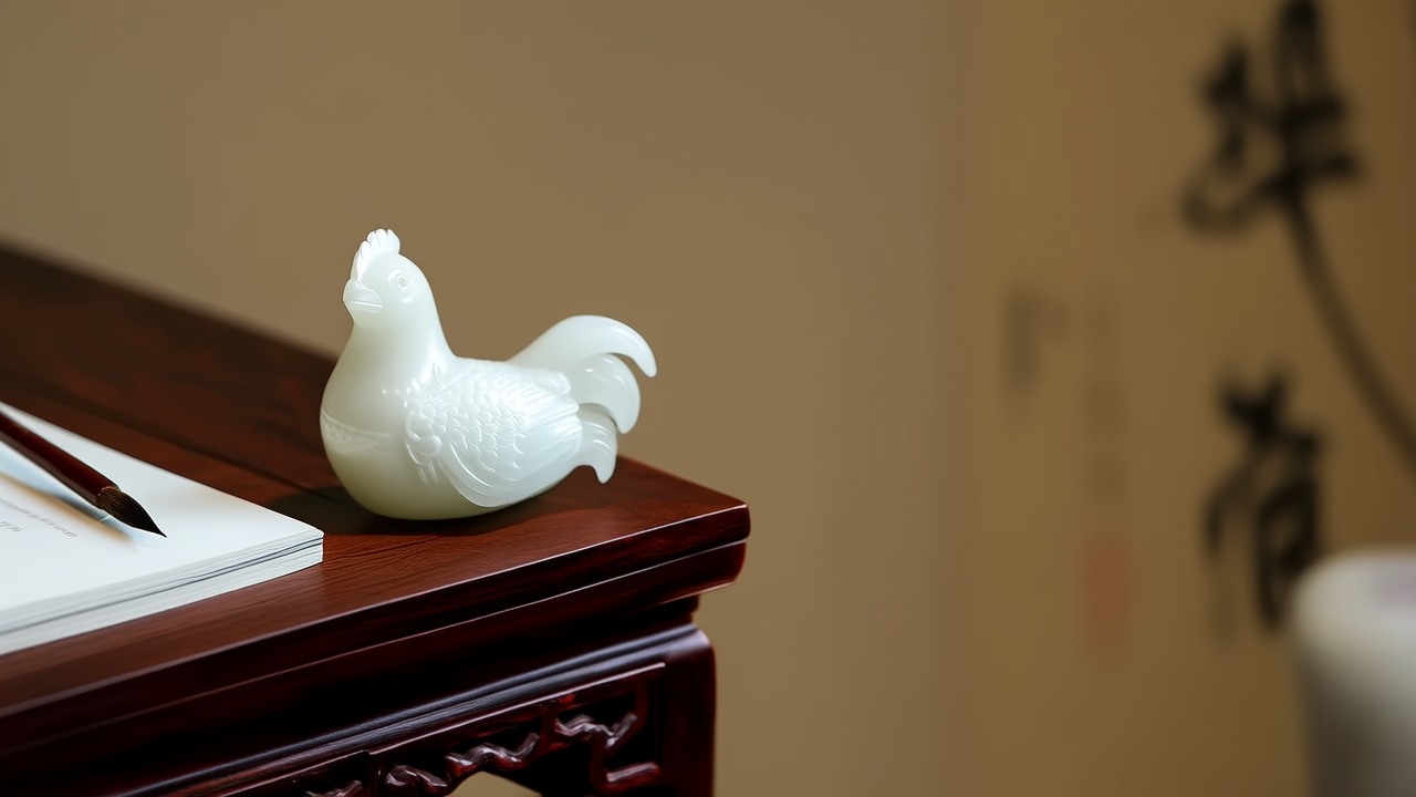 少年的桌前白玉鸡